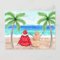 Merry Christmas Funny Snowbirds Santa and Snowman Postcard