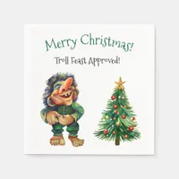 Cheeky Christmas Troll and Tree Delight  Napkins