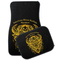 Intricate Bison Design With Tribal Elements Car Floor Mat