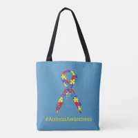 [Puzzle Pieces] Autism Awareness Ribbon Tote Bag