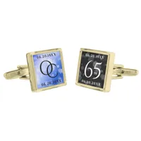 Elegant 65th Blue Sapphire Wedding Anniversary Cufflinks