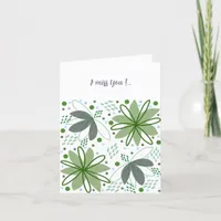 Abstract Floral I miss You Card