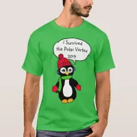 I Survived the Polar Vortex 2019 Funny Penguin T-Shirt