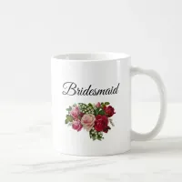 Bridesmaid Floral Roses Bouquet Mug