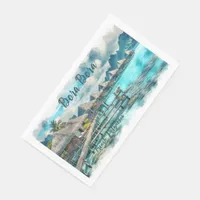 Watercolor French Polynesia Bora Bora Serenity | Paper Guest Towels