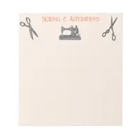 Vintage Sewing Machine Seamstress Tailor Notepad