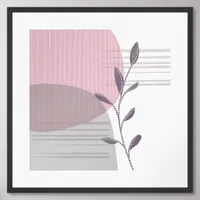 Trendy Modern minimalist botanical abstract Framed Art