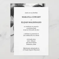Spanish Black and White Wedding Reception Invitation