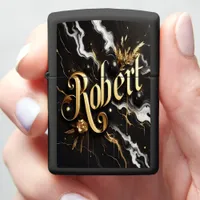 Golden Name on Marble Robert Zippo Lighter