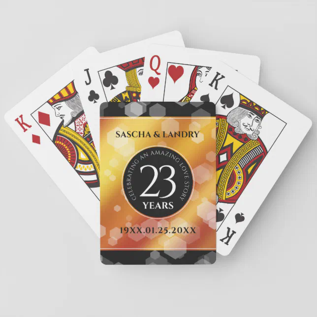 Elegant 23rd Imperial Topaz Wedding Anniversary Poker Cards
