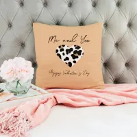 Peach Fuzz Valentine's Throw Pillow - Me and You