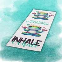 Modern Inhale Exhale Green Frog | Yoga Mat