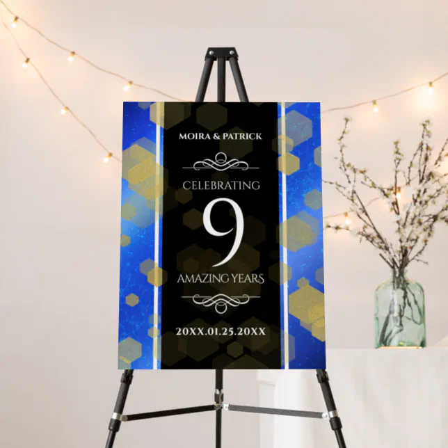 Elegant 9th Lapis Lazuli Wedding Anniversary Foam Board