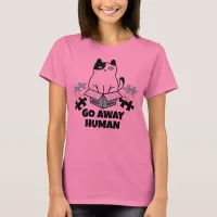 Go away human cat in jigsaw puzzle T-Shirt