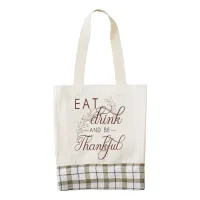 eat drink and be thankful zazzle HEART tote bag