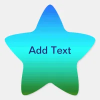 Sea and Sky Blue and Green Gradient Star Sticker