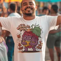 Grape Galore: Cartoon Character With Jabuticaba T-Shirt