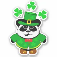 Panda St Patricks Day Cute Animal Sticker