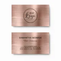 Your Logo Faux Rose Gold Foil Business Card