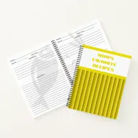 Yellow Striped Spiral Recipe Notebook