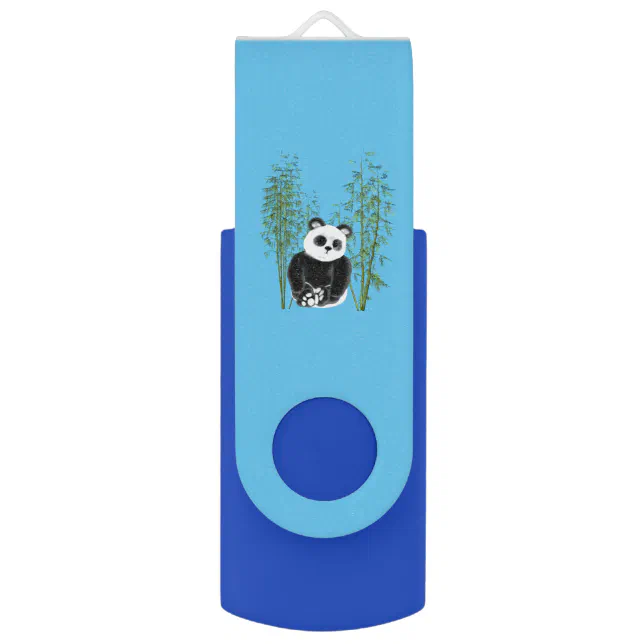 Cute Panda Sitting in Bamboo Flash Drive