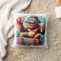 Celebrate good vibes with a party-loving ape throw pillow