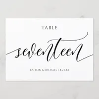 Modern Wedding Table Numbers Calligraphy - 17