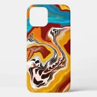 Planetary Bliss Fluid Digital Art   iPhone 12 Case