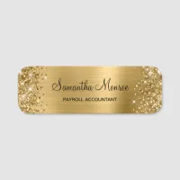 Glittery Gold Foil Name Tag