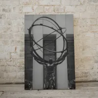 NYC Atlas in Rockefeller Center Statue Faux Canvas Print