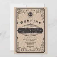 Vintage Western Country QR Code Rustic Wedding Invitation