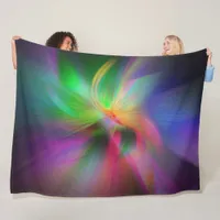 Fireworks of colors - fractal art fleece blanket