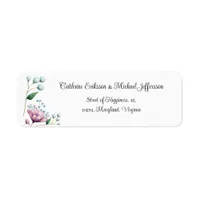 Elegant Floral Wedding Soft Botanical Romance Label