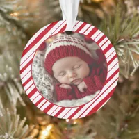 Baby's First Christmas Photo Peppermint New Parent Ornament