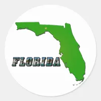 Florida State Map and Text Classic Round Sticker