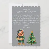 Cheeky Christmas Troll and Tree Delight  Holiday Card