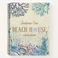 Beach House Vacation Rental Guest Book Notebook