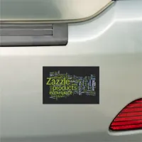 Zazzle Word Cloud Green and Black Car Magnet