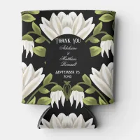 Elegant Black & White Floral Wedding: Calligraphy  Can Cooler