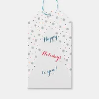 Winter snowflakes and dots pattern gift tags