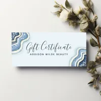 Blue Glitter Agate Geode Business Gift Certificate