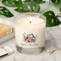 Love Birds Spring Flowers Floral Personalized Gift Scented Candle