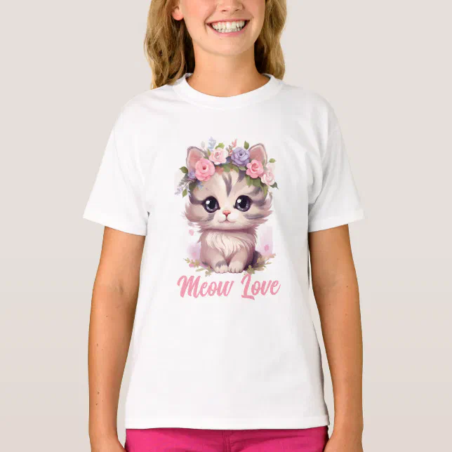 Floral Cat T-Shirt