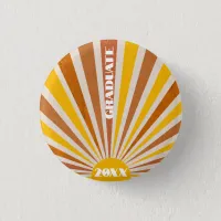 Hippie 70s Retro  Education Graduation Orange Pin