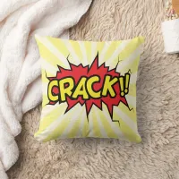 Superhero Comic Book Crack Cartoon Throw Pillow