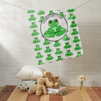 Personalized Frog Themed  Baby Blanket