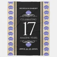 Elegant 17th Shells Wedding Anniversary Fleece Blanket