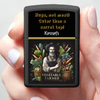 Devoted Veggie Farmer in Lush Garden Zippo Lighter