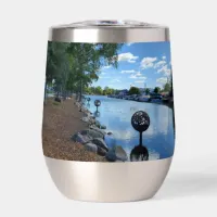 McHenry, Illinois | The Fox River Walkway Thermal Wine Tumbler