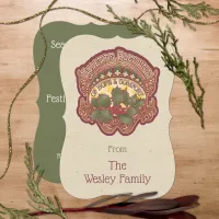 Christmas and Yule Blessings Holiday Flat Card